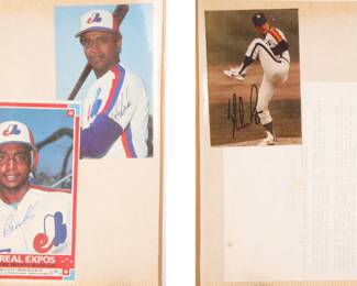 Autographed sports photos, cards, and letter