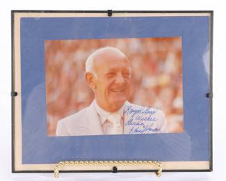 Autographed photo of Ewing Kauffman- KC Royals Kauffman Stadium