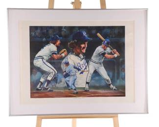 Ted Watts art print- Signed by George Brett