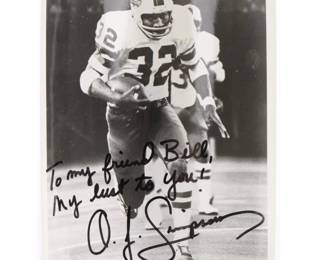 O.J. Simpson autographed photograph
