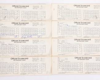 Lot of signed golf score cards