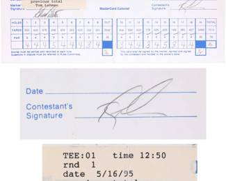 Tom Lehman autographed golf card
