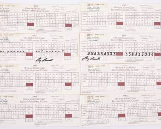 Lot of signed golf score cards