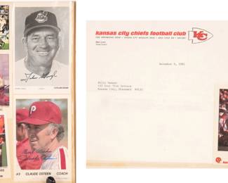 Autographed phots and letter