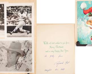 Autographed photos and Christmas Card- includes autograph of Clint Eastwood