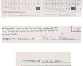 Hale Irwin signed golf score card
