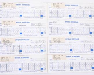 Lot of signed golf score cards
