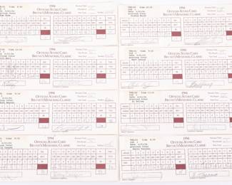Lot of signed golf score cards