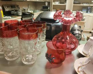 ruby glass and Fenton