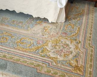 gorgeous pastel rug in bedroom