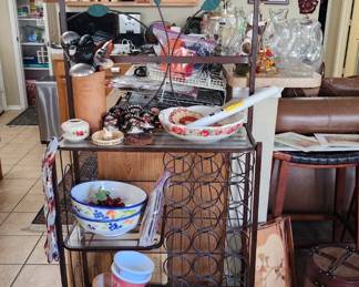 bakers rack wine holder