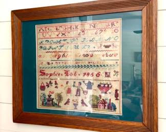 Antique hand stitched sampler 