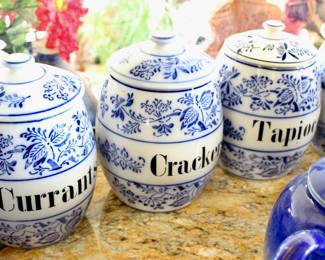 Flow blue food containers 