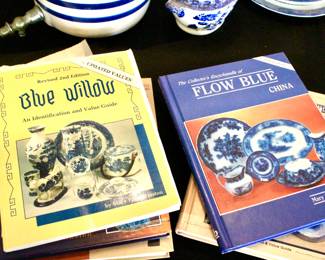 Blue willow and flow blue China books 