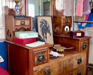 Victorian vanity with tilting mirror