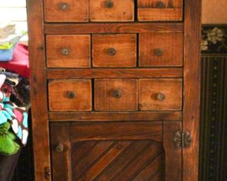 Vintage storage case with many organizational drawers 