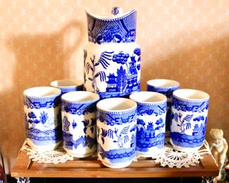 Blue Asian tea set 