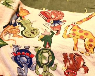 Circus animals quilted blanket