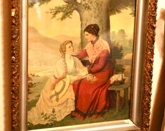 Vintage artwork two women