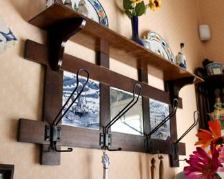 Artistic shelving with hooks 