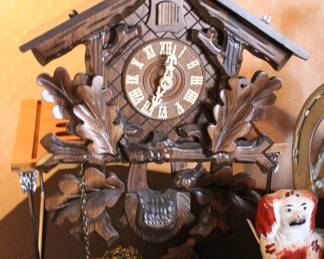 Carved wood clock