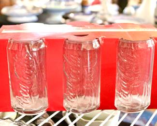 Vintage Coca Cola glass bottles can shaped 