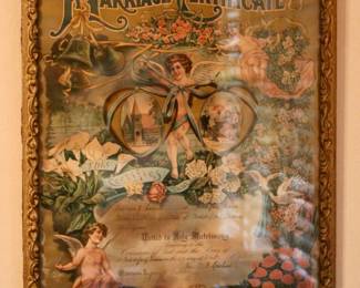 Vintage Angelic Marriage Certificate 