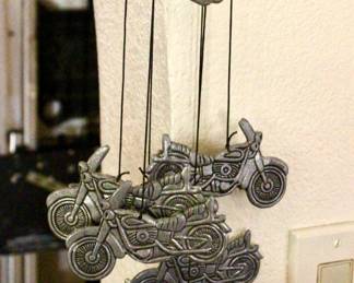 Metal motorcycle wind chime 