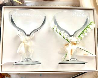 Bride and Groom wedding glasses