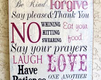 Family rules cute decor