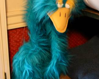 Vintage blue bird puppet 