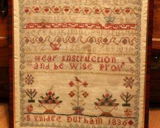 Antique hand stitched sampler 