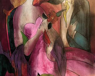 Linda Le Kinff , signed , Serigraph Print , "Robe Du Soir"