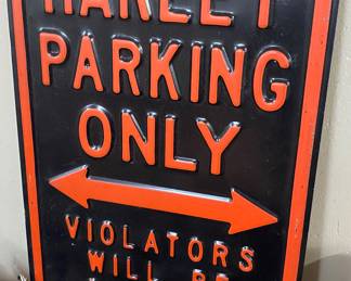 Metal Harley Davidson Parking Sign