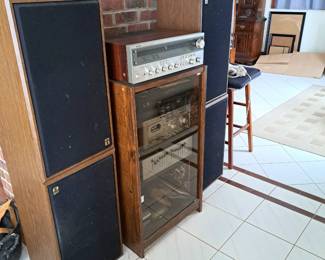 Stereo components and speakers.
