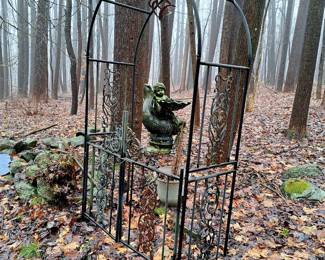 Wrought iron garden gate. 