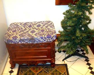 Victorian walnut lift top chest