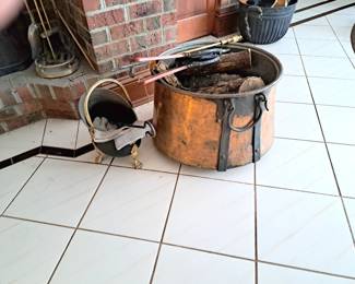 Very large antique copper tub & etc.