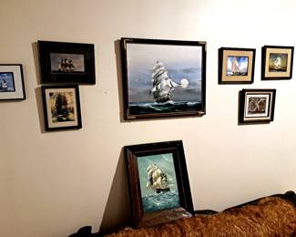 Selection ship paintings and prints