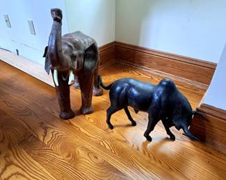 Leather and wood animals