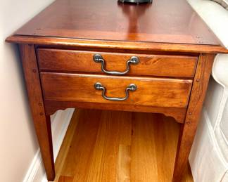 2 Drawer Hooker End Table.  We have a pair!!                      H 24" W 23" D 26.5"