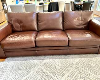 $425.00 Available for Pre-Sale  email gail@freshstarttransitions.com................................................                                               Sofa in High Grain Leather  H 33" W 96" D 38"