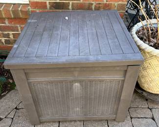 2- Outdoor Plastic Storage Boxes     H 24" W 28" D 27"