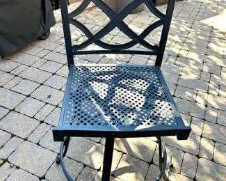 Wrought Iron Outdoor Table Chairs  H 42.75" W 22" D 22"