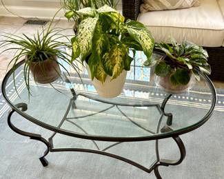 Pier One Glass Coffee Table   H 20" W 36.5" D 22.5"