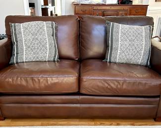 $325.00 Available for Pre-Sale, email gail@freshstarttransitions.com................................................ Loveseat in High Grain Leather  H 34" W 67.5" D 38"