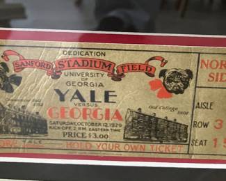 1929 Sanford Stadium Dedication ticket