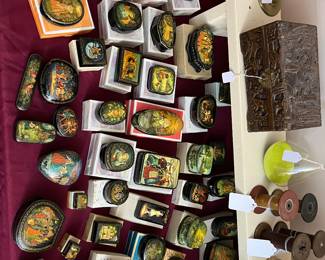 Russian trinket boxes. Signed