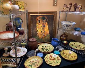 MacKenzie Childs Redware Sgraffito Mucha Wooha