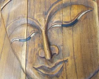 Teak wood wall art.